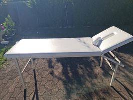 Massageliege, Kosmetikliege Masana AG weiss verstellbar gebr