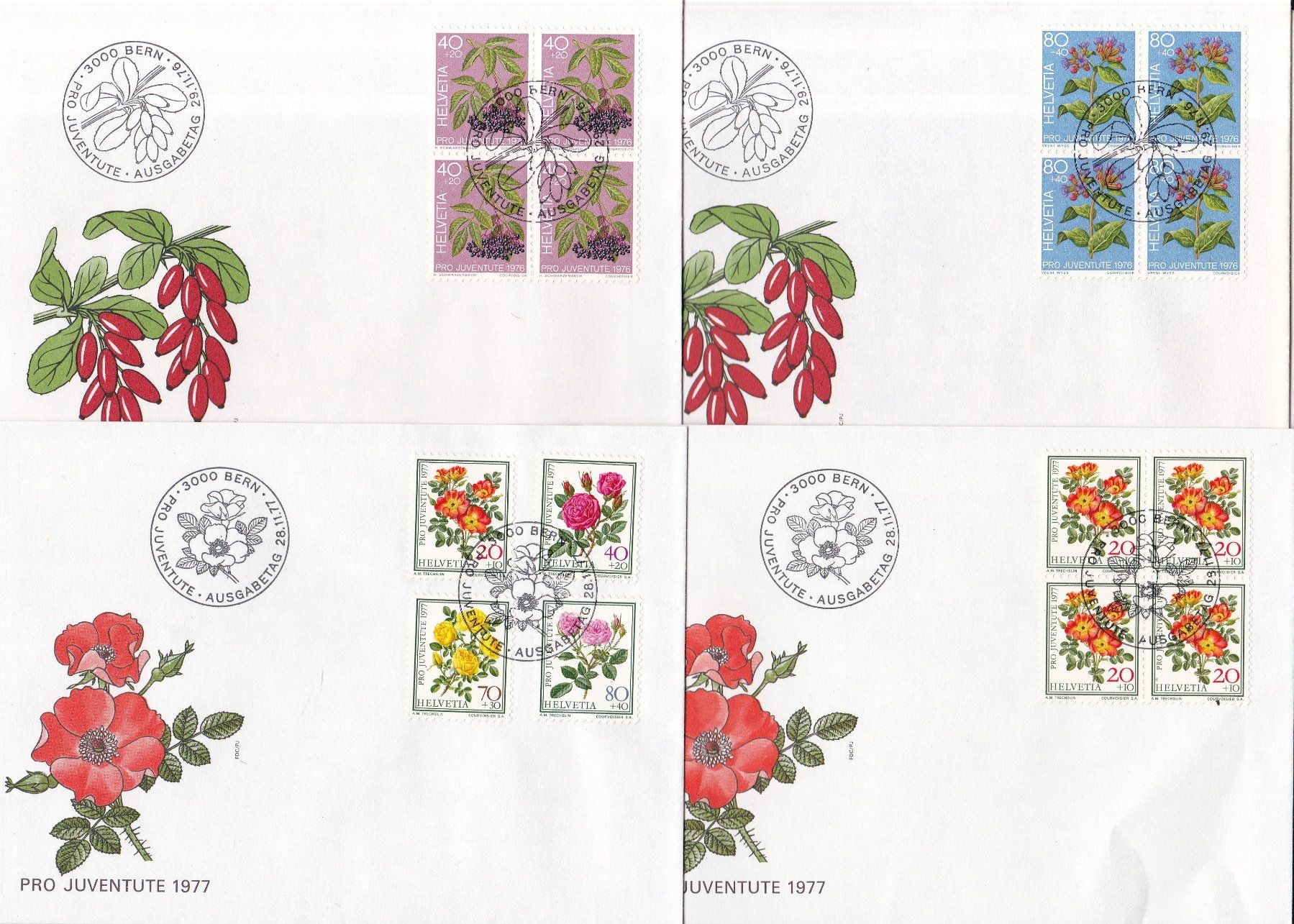 Alle Briefmarken: 54 Stk. Pro Juventute FDCs ab 1958 – Gebraucht aus Münchwilen AG von Nesar 6