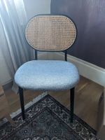 Westwing Essstuhl Schwarz Grau mit Wiener Geflecht Rattan