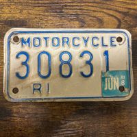 🇺🇸 U.S. Motorradnummer, Rhode Island 30831 - (18x10cm)