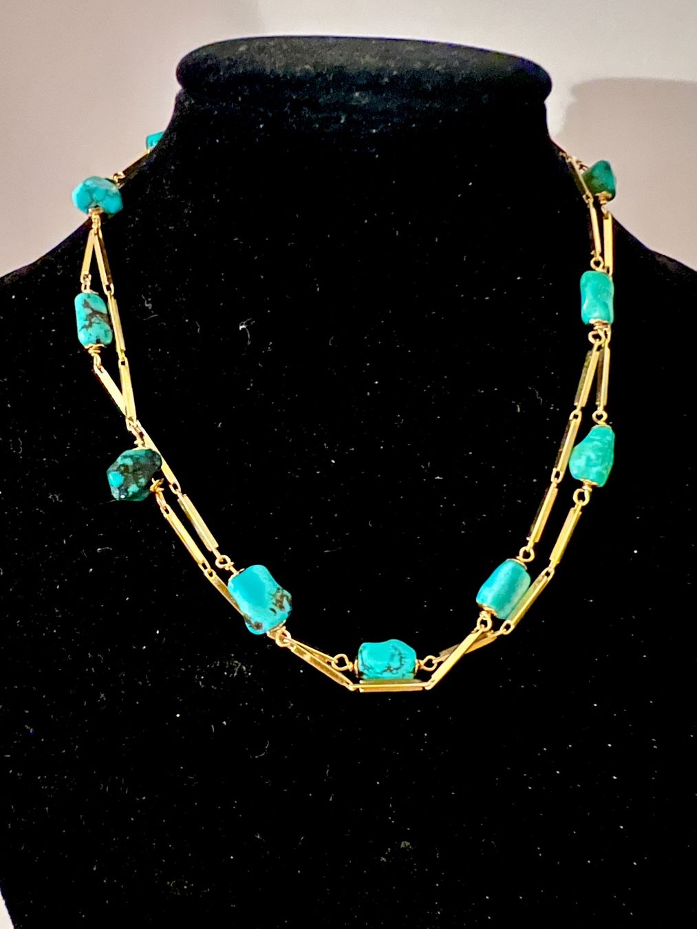 Catenine: Gold-Collier 18K mit Türkisen – Usato da Chur venduto da Penting1935 5