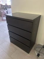 Ikea Malm Kommode schwarz mit Glasplatte
