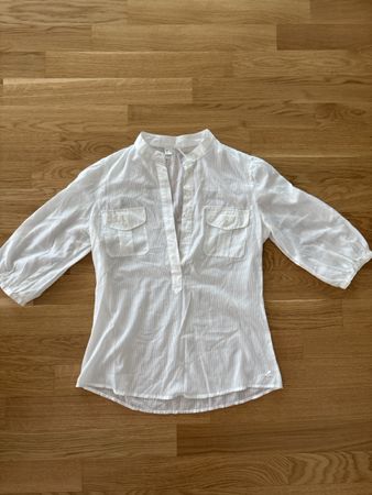 Mango Suit White Summer Blouse size S