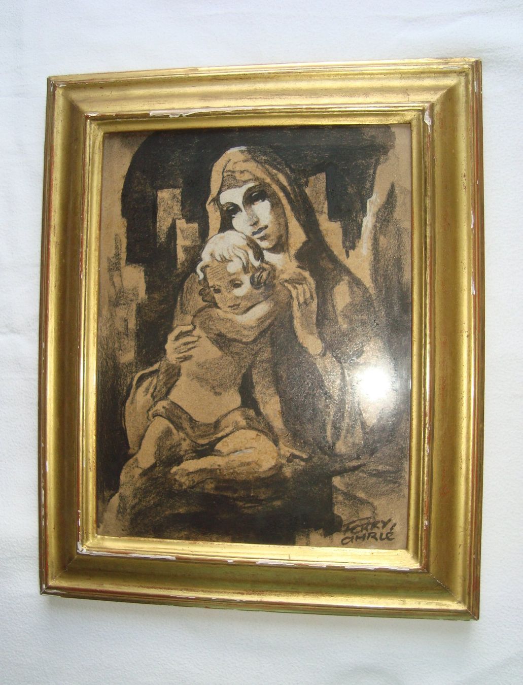 Gemälde: Ferry Ahrlé 1924-2018, signiert.. Madonna mit Kind – Gebraucht aus Oberdorf NW von Lufao