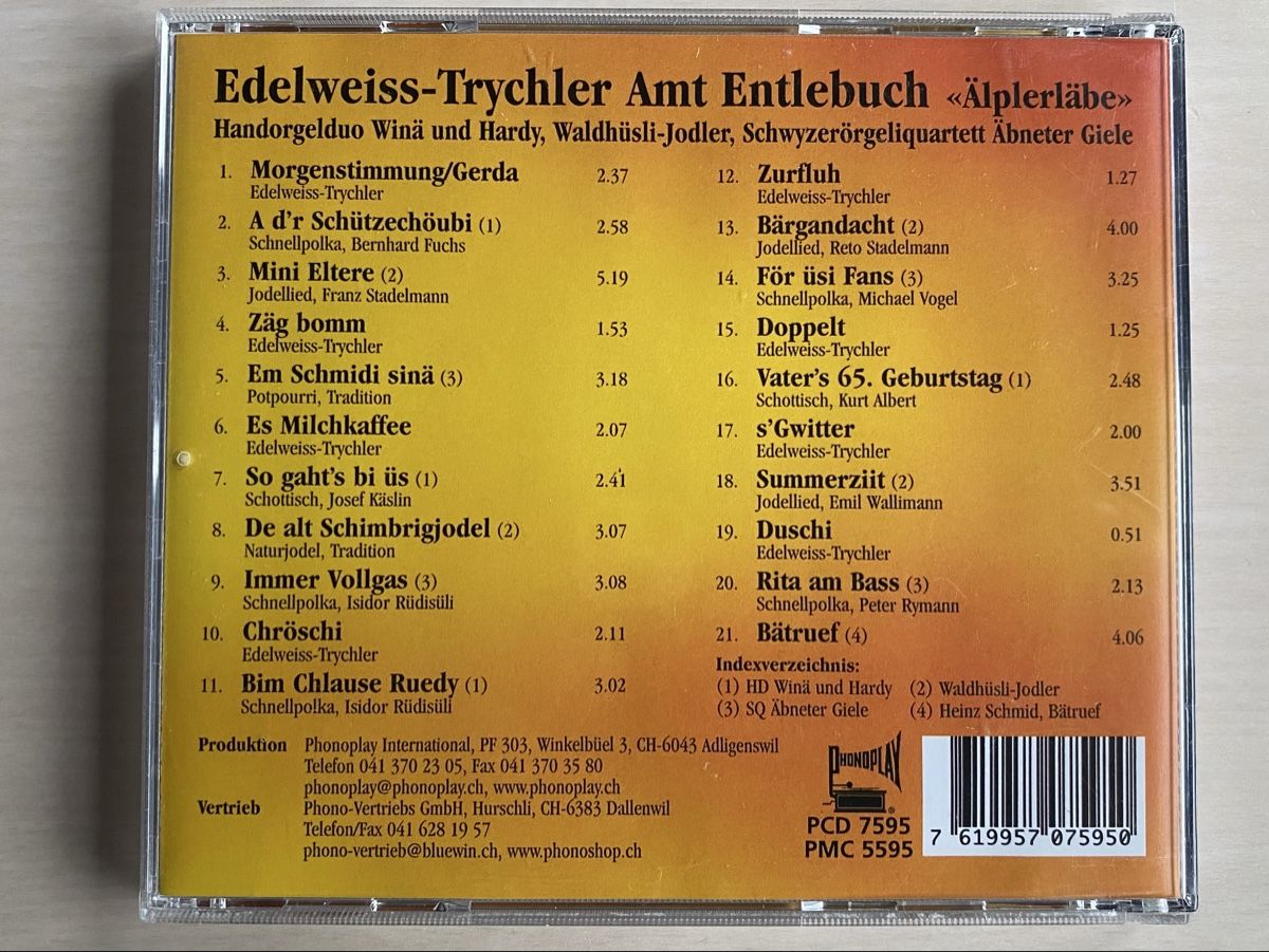 CD: Edelweiss-Trychler "Älplerläbe" – Usato da Oberried Brienz venduto da Chyara 1