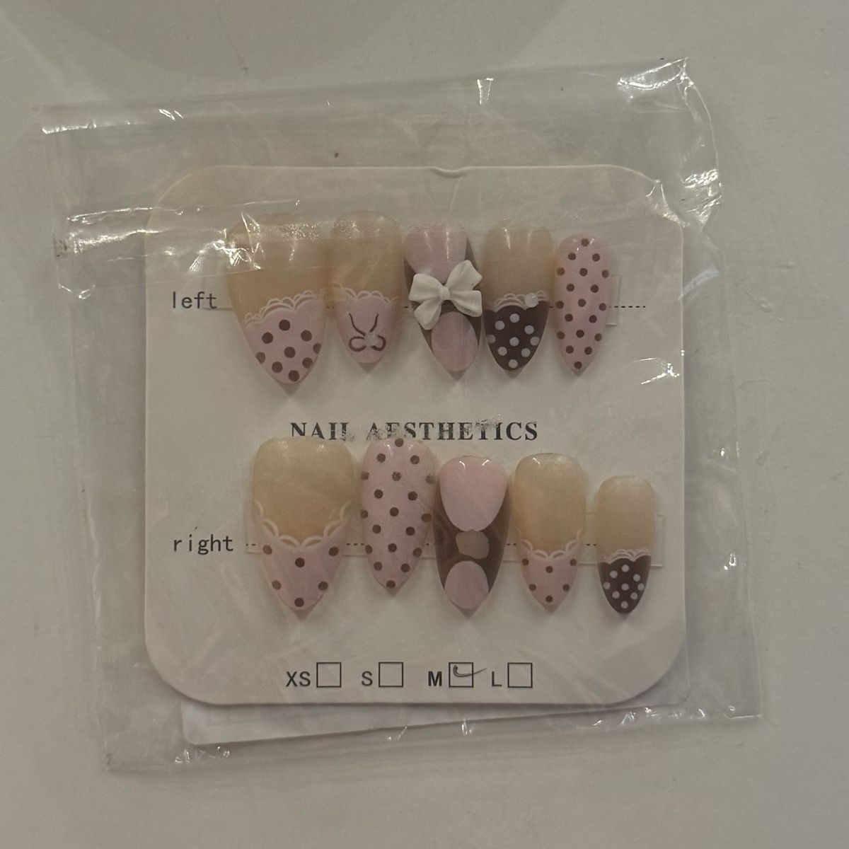 Unghie finte: False Nails Set Brown Polka Dot Bow used – Usato da solothurn venduto da mil_ja.t 1