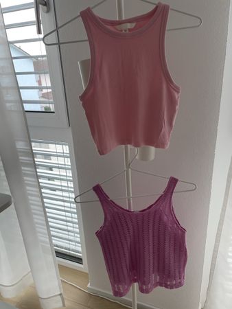 2 Sommer Tops: Rosa H&M Top + Lila/Rosa Zara Top, Grösse S