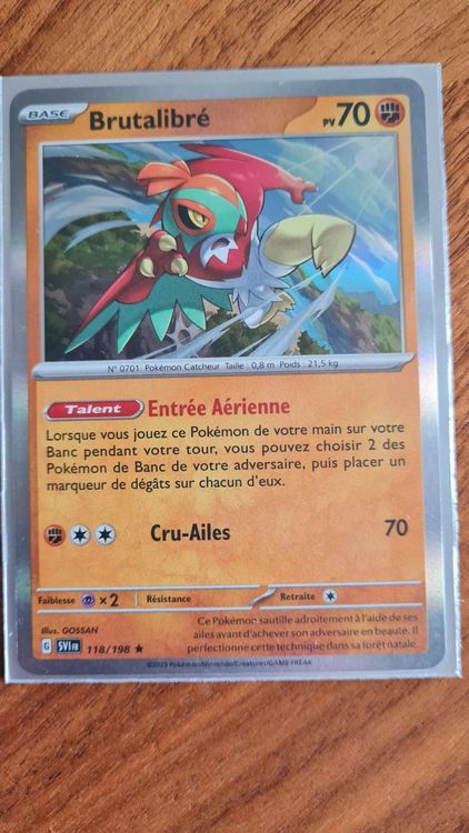 Coffret 10 Cartes Pokémon Brutalibré SV007 - Série Écarlate/Violet, Cartes Holos Et Variées (sans Doublons)