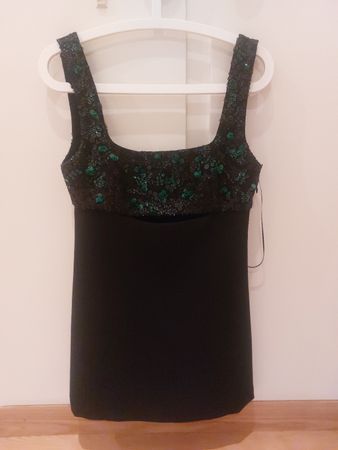 New Zara Little Black Dress with Sequin Top, Size Small