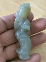 Chinese jade figure lady couleur naturel
