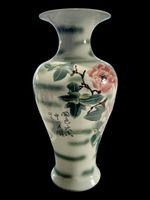 Vase décoratif chinois avec décor floral, 60 cm