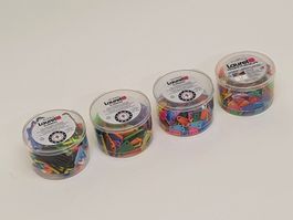 Kunststoff Büroklammern/Clips farbig, 4 Grössen, Schnäppchen