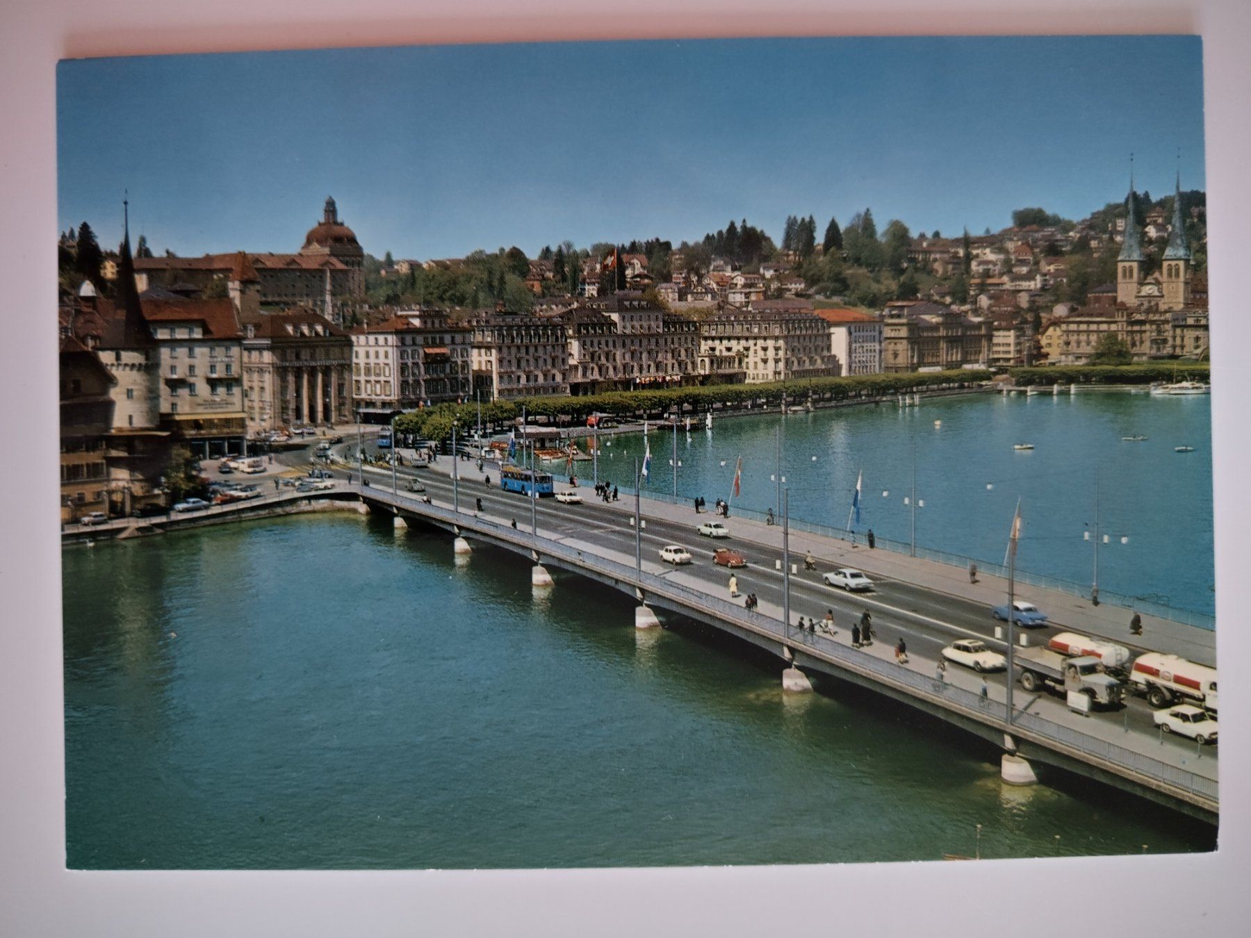Cartoline postali: Luzern Ansichtskarte, Seebrücke mit Schweizerhofquai – Usato da Ohmstal venduto da Lebensfreude05