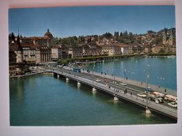 Luzern Ansichtskarte, Seebrücke mit Schweizerhofquai