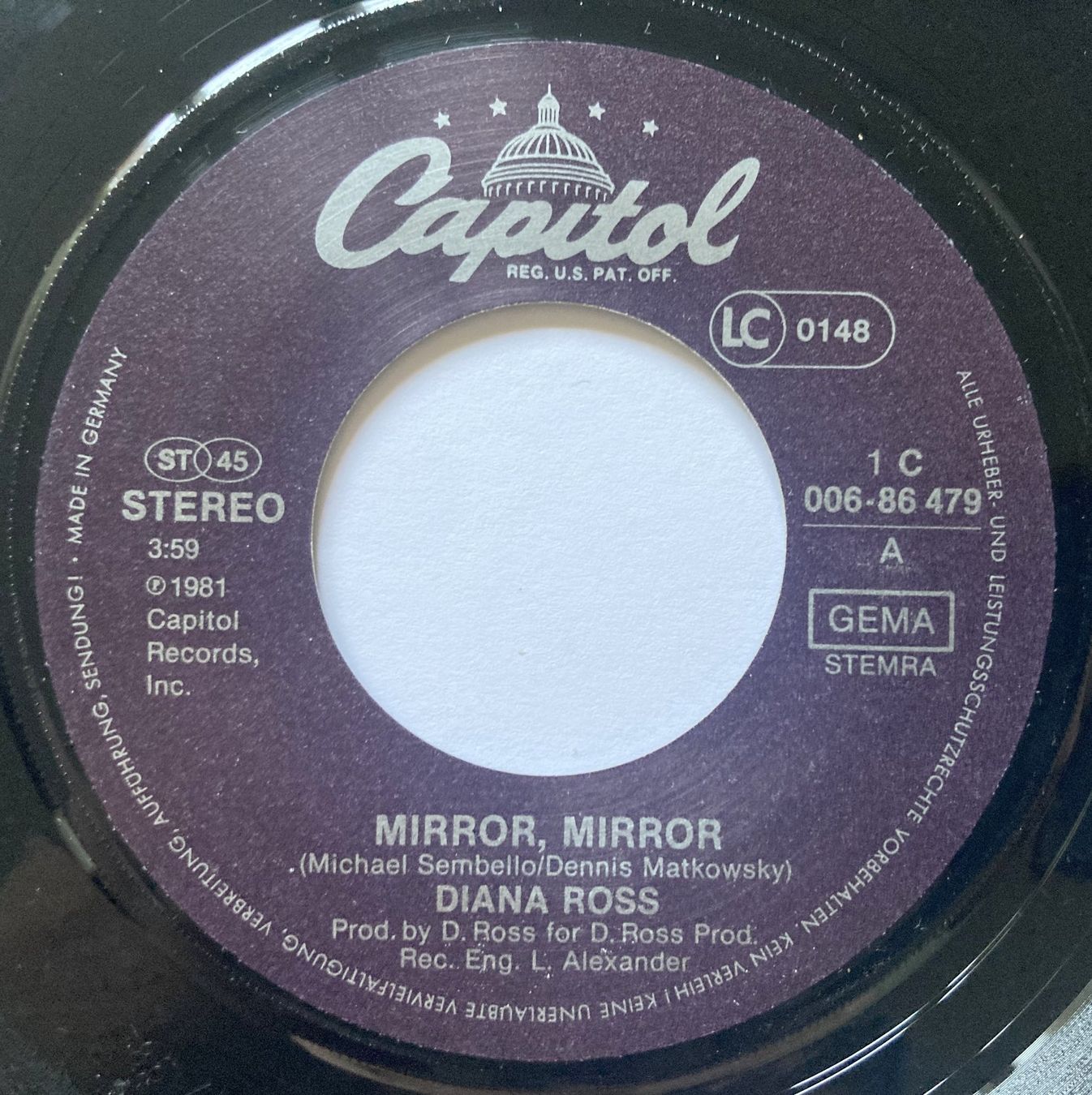 Schallplatten: DIANA ROSS - MIRROE, MIRROR – Gebraucht aus Bottens von hotter-than-hell 2