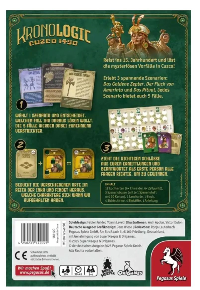 Giochi: Kronologic Cuczo 1450 - Brettspiel deutsch – Usato da Oberriet SG venduto da jabone 1