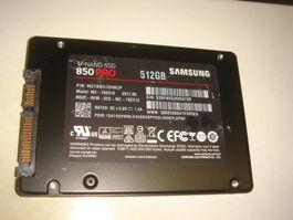 1 stück 512gb ssd. Samsung 850 pro. Getestet. nur 4 stunde