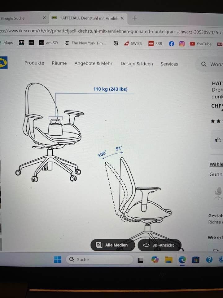 Ikea Sedie: Bürostuhl Hattefjäll IKEA – Nuovo (secondo la descrizione) da Erlenbach ZH venduto da anthropo_54 1
