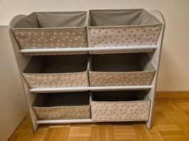 Aufbewahrungsregal mit 6 Boxen für Klein-/ Kinderspielzeug
