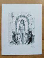 Exlibris Günter Hujber - Original Radierung Erotik signiert