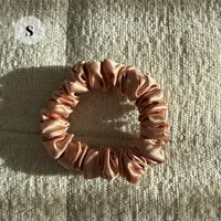 5# rose gold 100% Mulberry Silk Scrunchie Size S - NEW