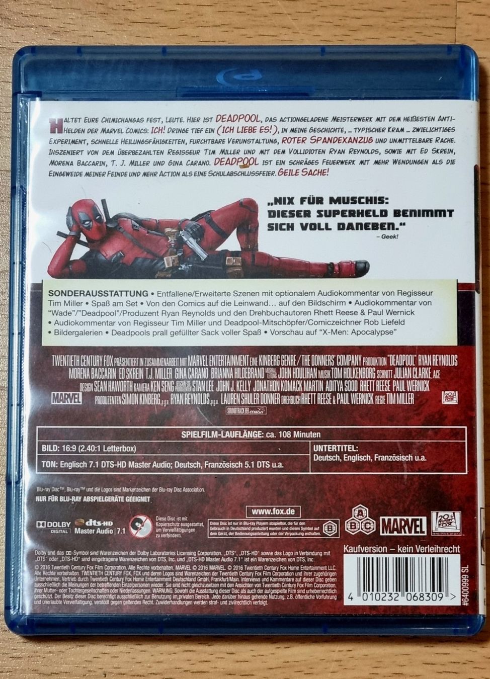 Tutti i DVDs: DVD Deadpool blu-ray Full-HD – Nuovo (secondo la descrizione) da Effretikon venduto da lenalisa63 1