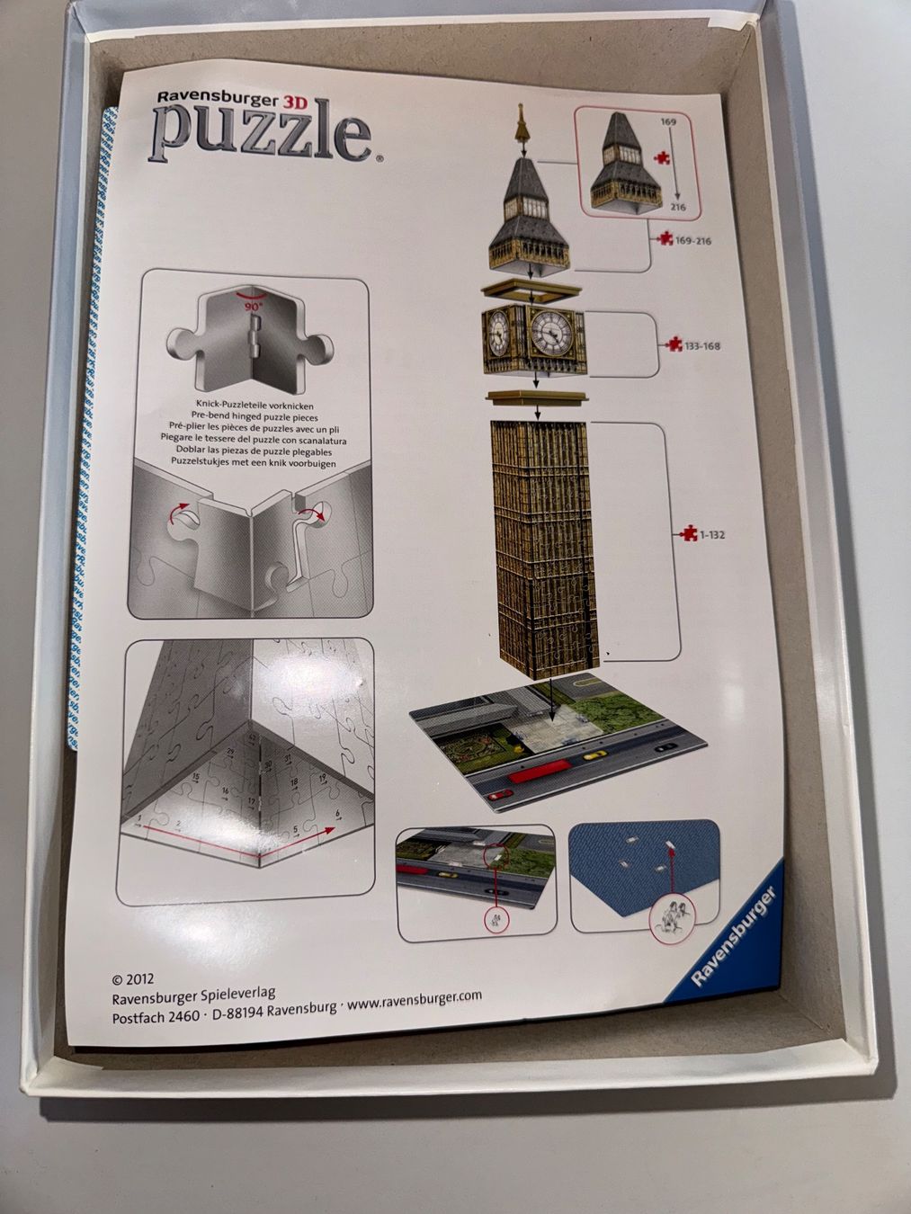 Ravensburger Puzzle: Ravensburger 3D Puzzle Big Ben – Usato da Grosswangen venduto da Second_hand_paradise 2