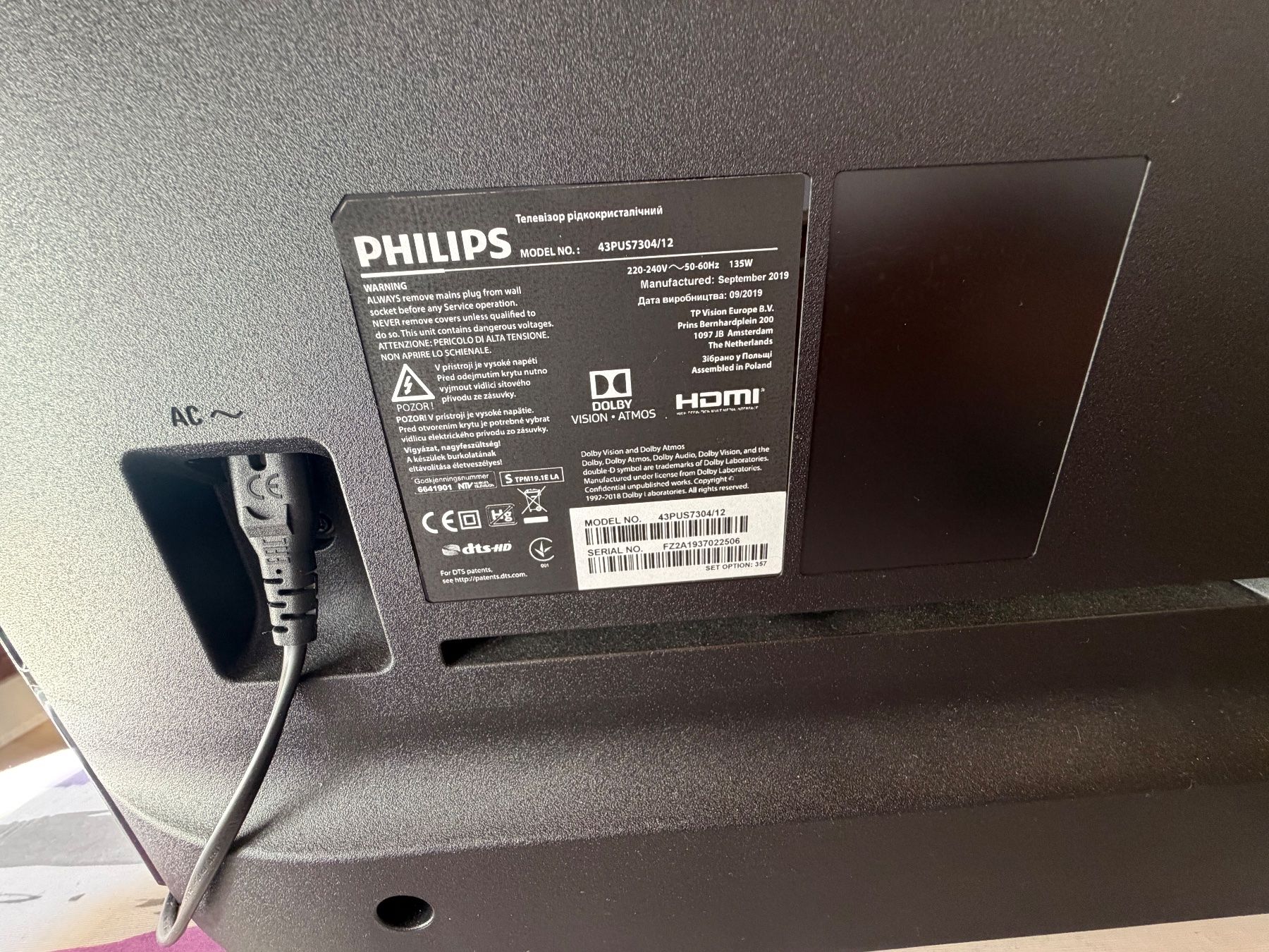 Philips Televisori: Téléviseur Philips 43" 4K Ambilight – Android TV – Usato da Territet venduto da Isabelle030 2