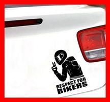 Autosticker Respect for Bikers Motorrad Aufkleber Peace