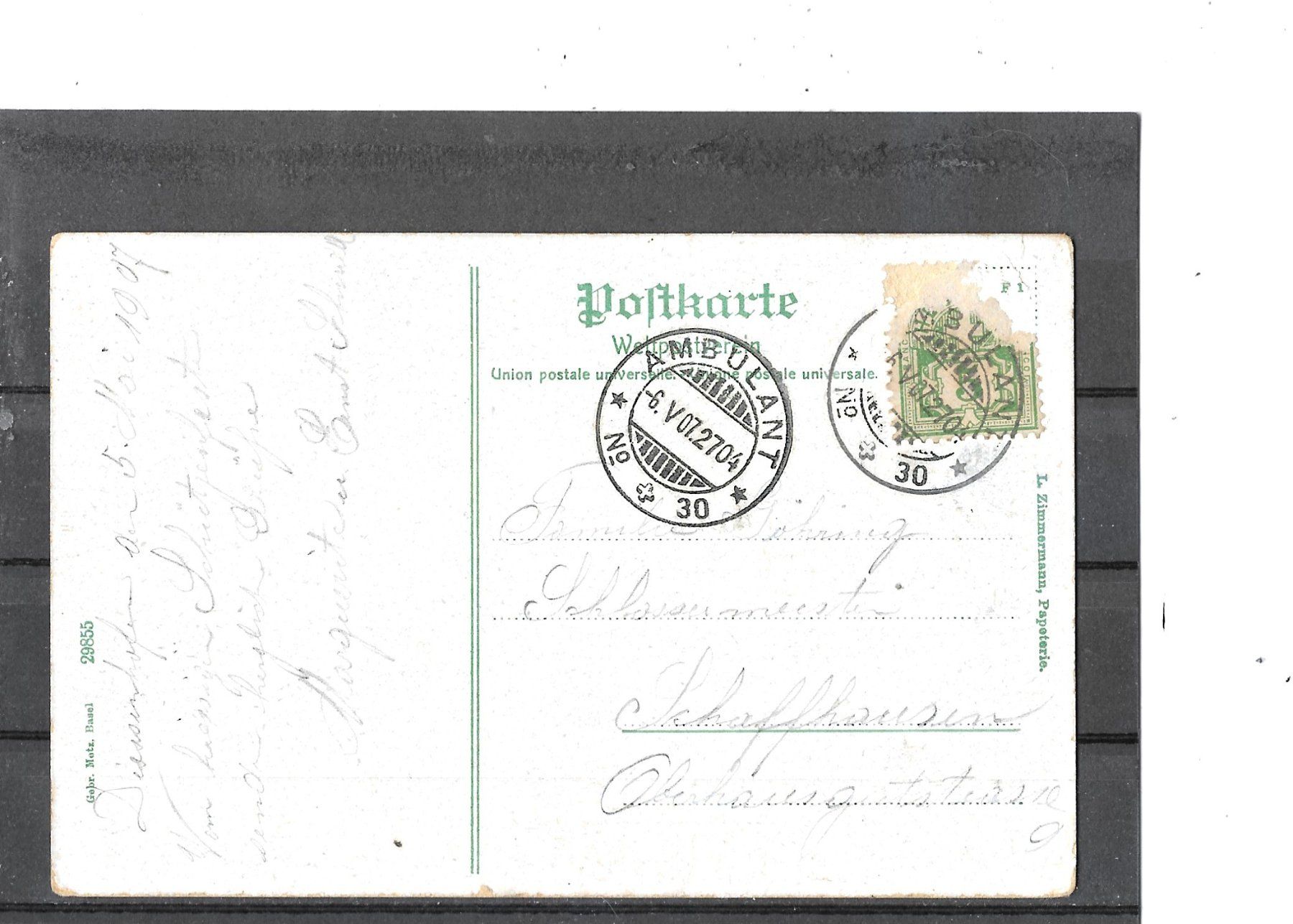 Cartoline postali: TG Diessenhofen 1907 – Usato da Schocherswil venduto da Wilare 1