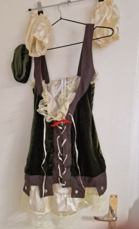 Costumi: Dirndl Kostüm oder Robin Hood, Grösse 38, Samt mit Tasche – Nuovo (secondo la descrizione) da Zürich venduto da Bischosa