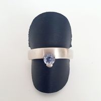 Silberring 925 mit blauen Stein Gr 19.2 mm 