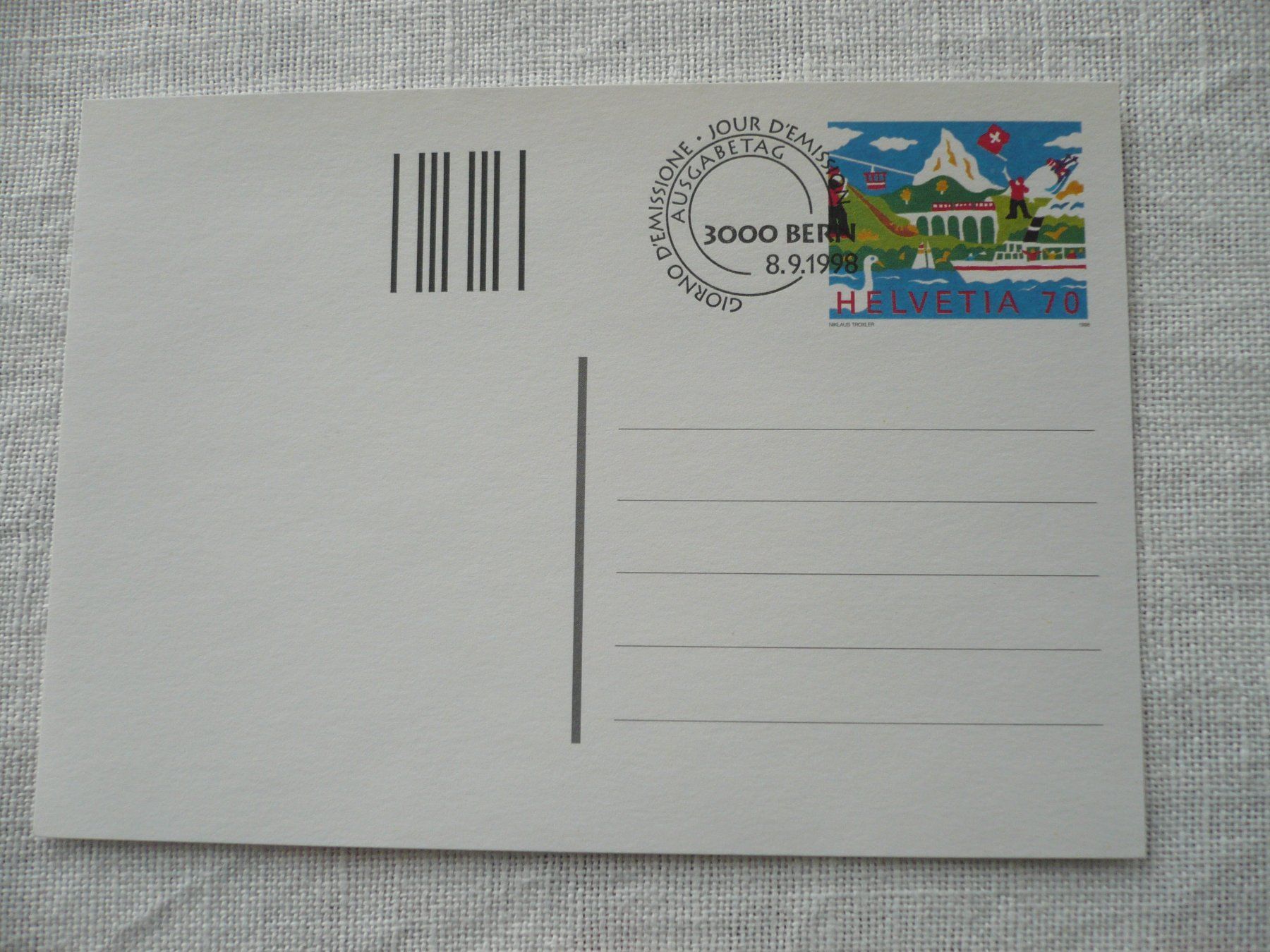 Tutti i francobolli: 1998 Postkarte Tourismus ET – Usato da Zürich venduto da saltandpepper008