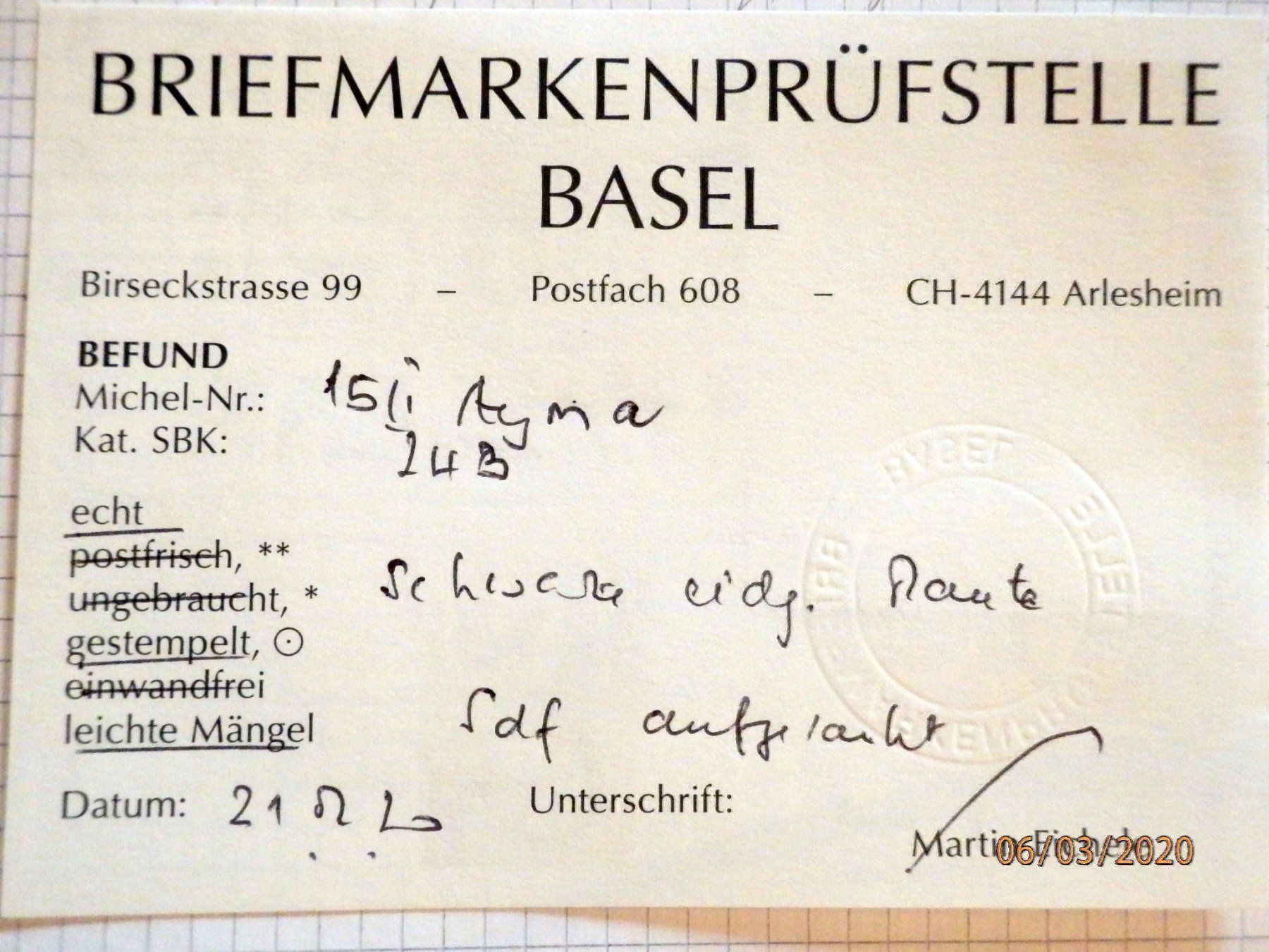 Tutti i francobolli: Strubel, ZNr.24 B – Usato da Ueberstorf venduto da dinbau 2