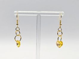 Ohrringe Swarovski Kristalle Herzen in Gelb