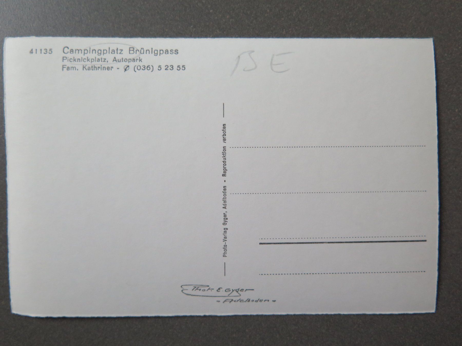 Cartoline postali: BRÜNIGPASS - CAMPING BRÜNIGPASS - PICKNICKPLATZ – Usato da Wittenbach venduto da lipasal 1