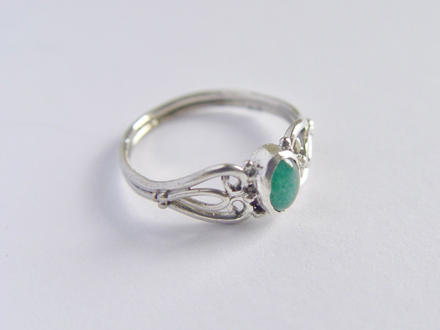 Ringe: Vintage Silber Ring mit Aventurin – Gebraucht aus Henggart von gernli