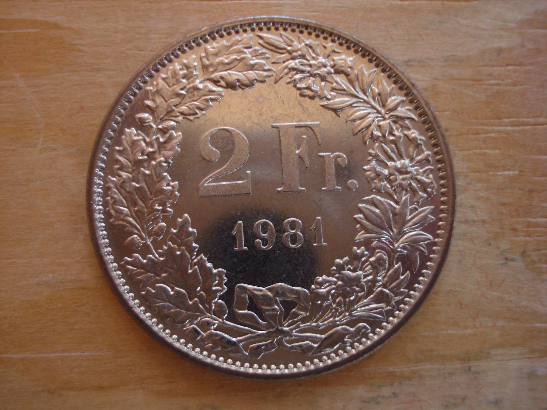 Tutti le monete: (C1) 2 Franken 1981 STGL – Usato da Erlach venduto da Net-Coins