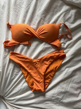 Orange Sommer Bikini Set, Top Grösse M