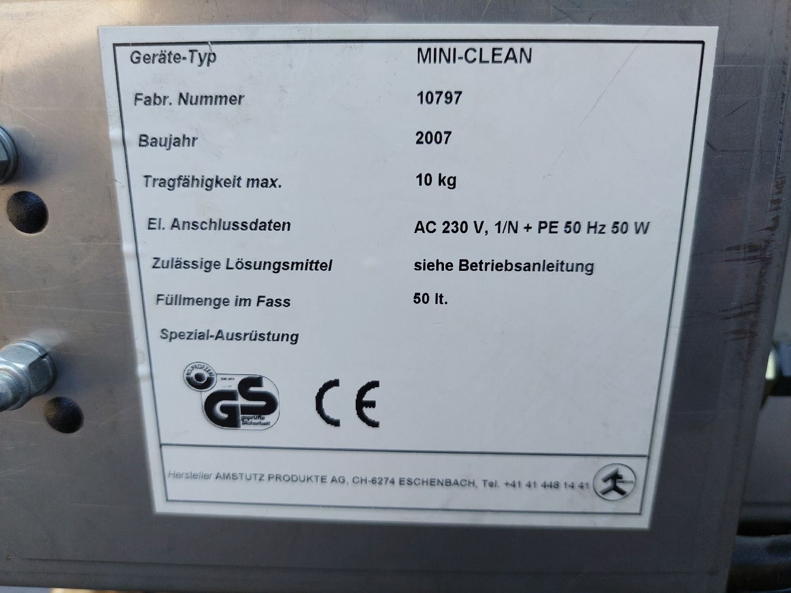Alle Maschinen: Kleinteilreiniger Amstutz Mini-Clean  – Gebraucht aus Höri von Zebi49 4