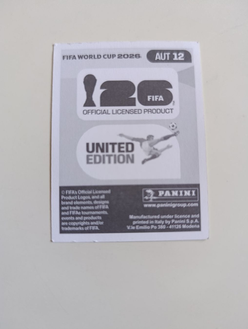 Panini Cartes à collectionner: Panini World Cup 2026 AUT 12 – Neuf (Voir description) à Lavey-Village par pas_7xd2 1