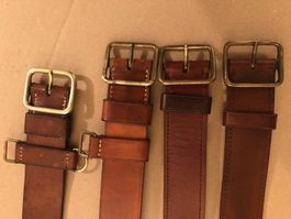 4 Offiziersgürtel Leder 110cm