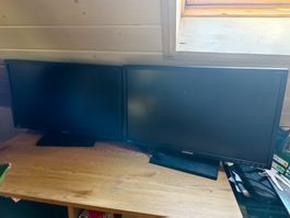 2x écrans Samsung 24" Full HD – réglables et pivotables