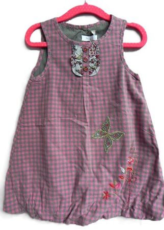 BLICKFANG ca.Gr. 80 süsses Kleid  grau rosa ab ÜBERGANG