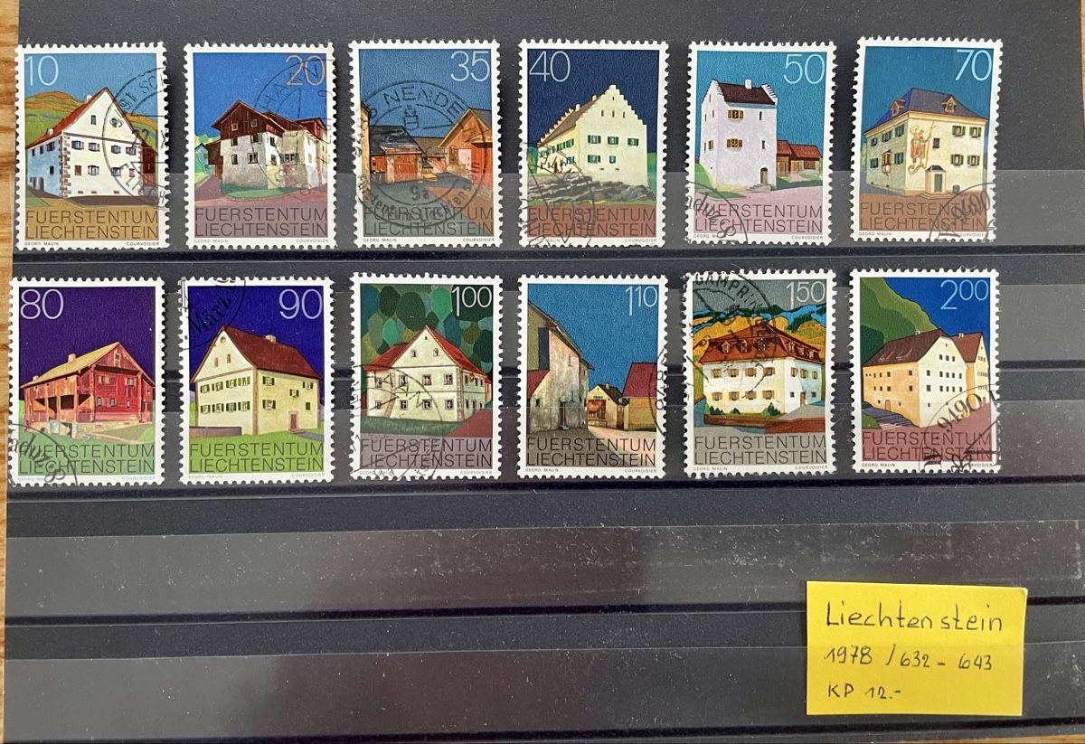 Tutti i francobolli: Liechtenstein Bauten, 1978, No. 632-643 – Usato da Rorschach venduto da Ziltenera