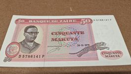 Zaire 50 Makuta 24-11-1979 Banknote