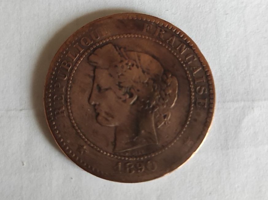 Alle Münzen: 10 centimes françaises type Cérès 1890 – Gebraucht aus Couvet von lulul
