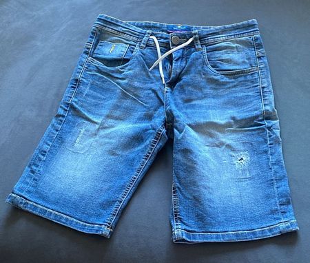 Gr. 164 blaue used-looked Jeans-Shorts von Tom Tailor