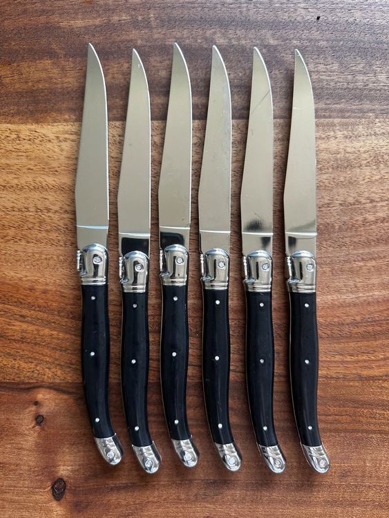 Jean Dubost Steakmesser Set – 4 Stück Mit Kupferbeschichtung, Gezahnte Edelstahlklingen