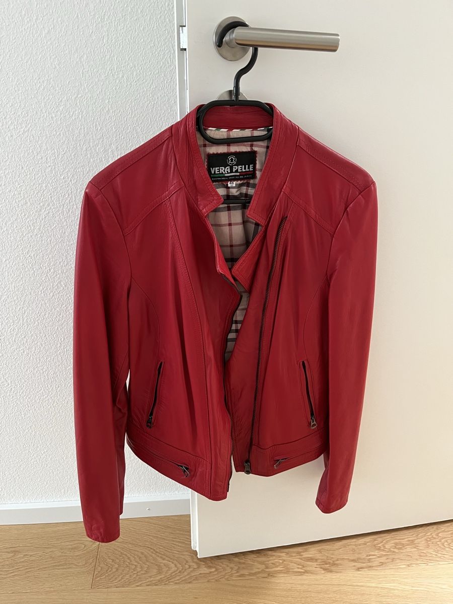Vera Pelle Giacche: Vera Pelle Red Leather Jacket – Usato da Affoltern am Albis venduto da dan_jm8b